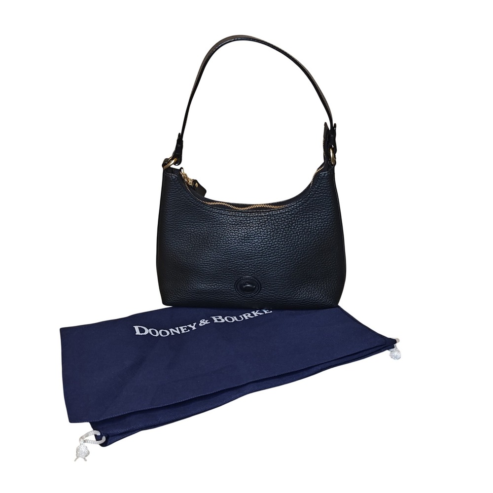Dooney & Bourke Shoulder Bag Womens Small Black All Weather Leather Pebbled Hobo
